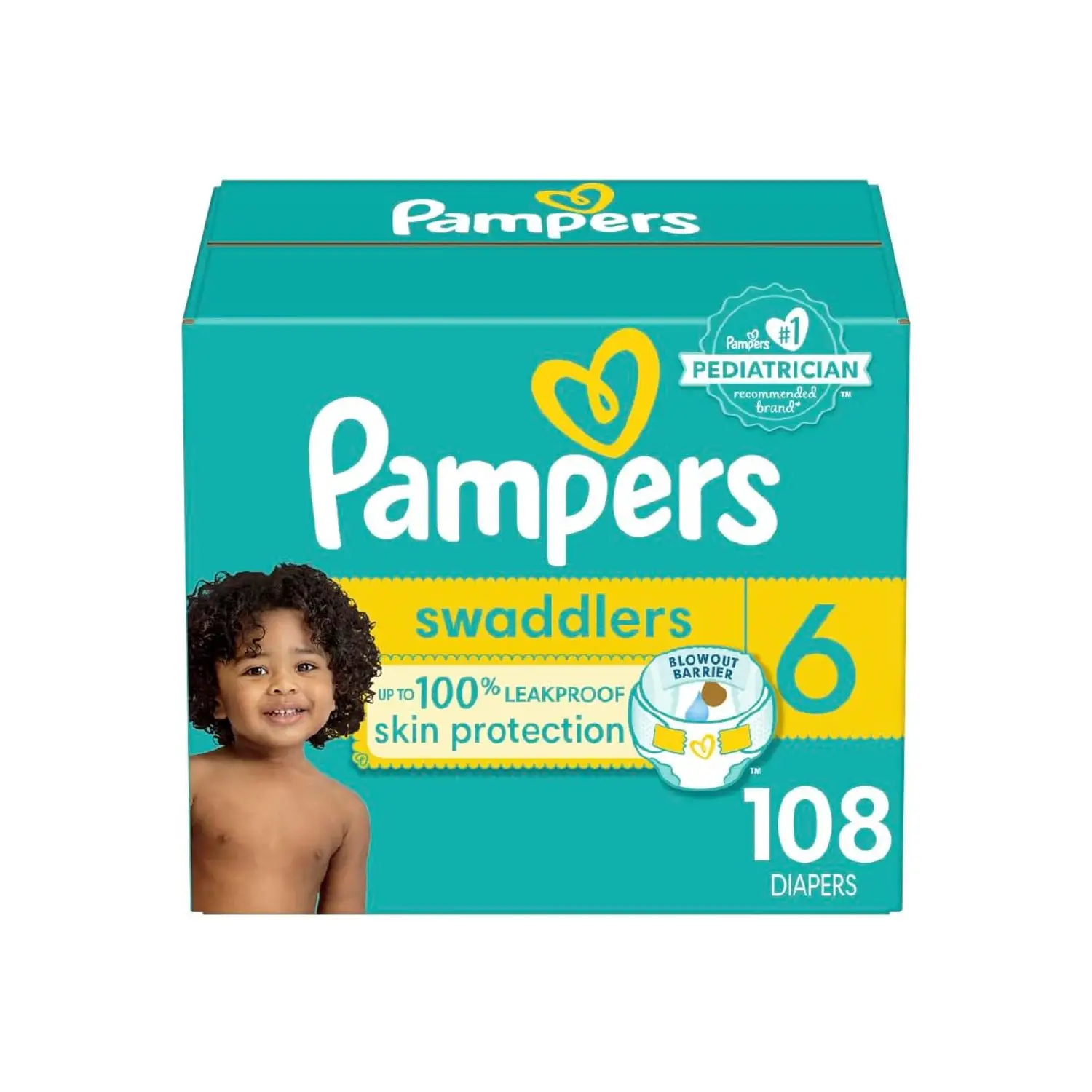 Pampers Swaddlers Windeln-Größe 6, 108 Count - Ultra weiche und saugfähige Einweg-Baby windeln Großhändler