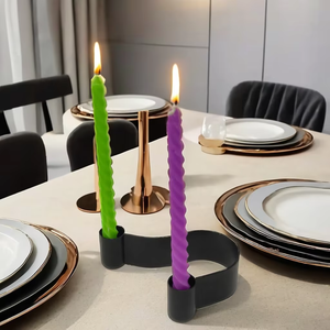 Refined Style <b>Black</b> Candle <b>Holder</b> Crafted for Contemporary and Minimalist Spaces - Product Image 1