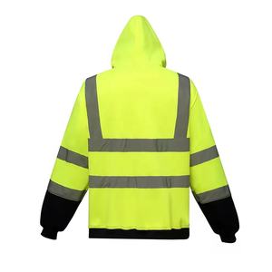 เสื้อแจ็คเก็ตนิรภัยสำหรับคนงานก่อสร้าง ผ้าโพลีเอสเตอร์สะท้อนแสงในเวลากลางคืน ได้รับการรับรองมาตรฐาน CE กันน้ำระดับ 1 2 - Product Image 2
