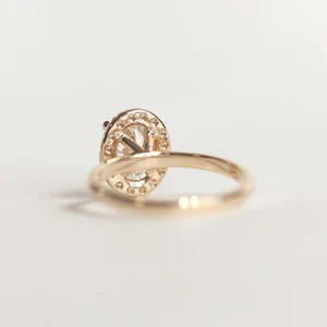 Anillo de Compromiso Clásico de Plata de Ley 925 al por Mayor para Mujer, con Circonita de Corte Ovalado y Baño de Oro, para Fiestas y Moda - Product Image 3