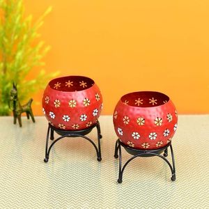 Room Decoration <b>Candle</b> Stand Handmade Metal in Iron Black Powder Coating <b>Candle</b> Stand & <b>Tea</b> Light Metal Bowl - Product Image 2