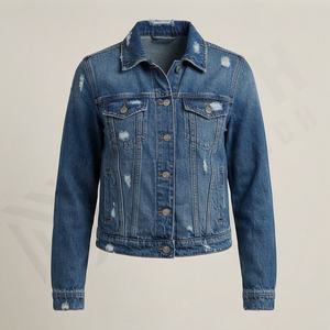 Ensemble veste et pantalon en jean pour femme, décontracté, coupe slim, design personnalisé, vente en gros, jeans streetwear, tenue élégante, couleur personnalisée - Product Image 1
