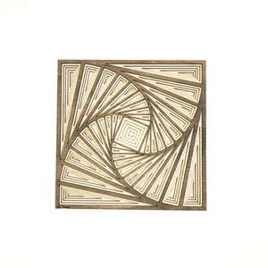 Arte de Pared de Madera en Espiral Cuadrada Geométrica de Múltiples Capas, Estilo Art Deco 3D, Artesanía para el Hogar, Oficina, Sala de Estar, Aniversario - Product Image 2
