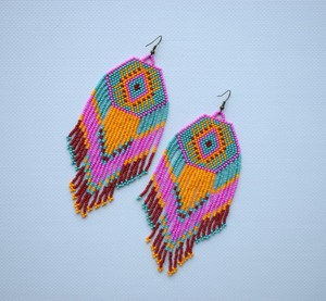 Luxury Quality <b>Emerald</b> Green Beaded Tassel Earrings - Product Image 2