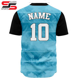 Hot Sale Custom Blank 100% Polyester Raglan Baseball Shirt Button Down Custom Baseball Jersey - Product Image 2