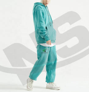 Traje de sudor en blanco con etiqueta privada para hombre, chándal liso con logotipo personalizado, conjunto de Jogger de dos piezas, ropa deportiva de entrenamiento de moda al por mayor - Product Image 6