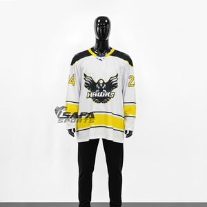 Maillot de hockey sur glace en polyester de haute qualité conception libre impression par sublimation logo brodé uniforme de hockey sur glace personnalisé - Product Image 5