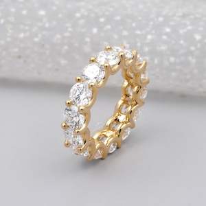 Anillo de Eternidad con Diamantes Cultivados en Laboratorio, Certificados por IGI, 10.70TCW, Corte Brillante D-E-F VVS-VS, Anillo de Boda - Product Image 3