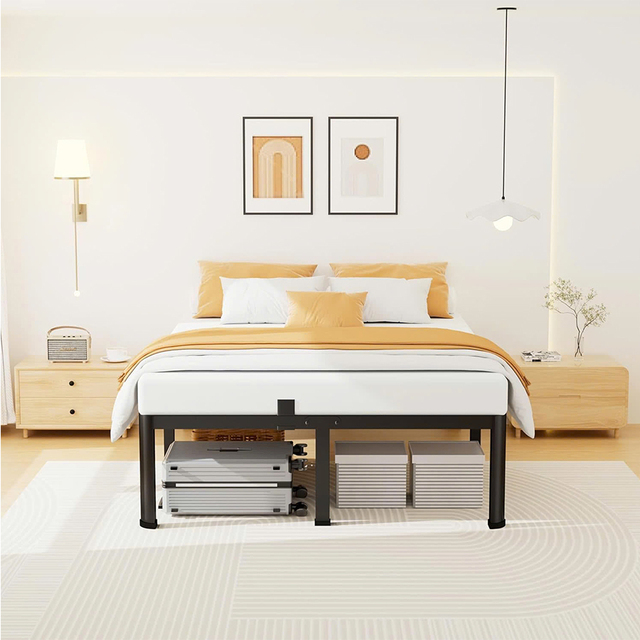 Modern Sturdy Metal Box Spring Bed Frame with Ample Storage Space and Price
