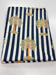 Indian Pure Cotton Fabric with Palm <b>Tree</b> Design for Dress Making and Sewing Yard <b>Curtains</b> - Product Image 6