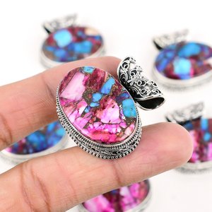 Collar con Colgante de Cristal de Amatista Natural, Plata de Ley con Baño de Oro, Engaste de Bisel, Colgante de Piedra Preciosa para Mujer - Product Image 3