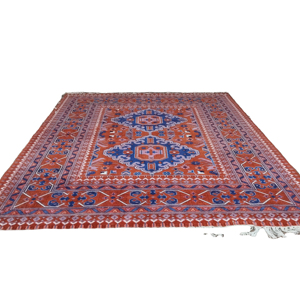 Alfombra de lana alta de Nueva Zelanda hecha a mano de lana Premium 8x10 Oushak con Alfombras anudadas a mano de diseño tradicional para sala de estar - Product Image 4