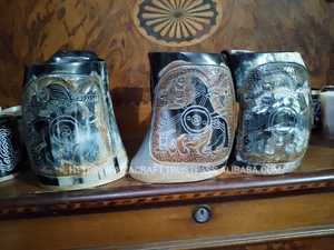 Viking personnalisable or jante bière tasse eau potable corne pour les fêtes sculpté à la main noël poli étanche Faizacraft - Product Image 2