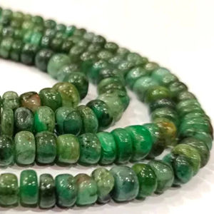 Cuentas graduadas de Esmeralda natural Rondelle Smooth de 4 a 6mm vendidas por hebra de 8 pulgadas de largo - Product Image 1