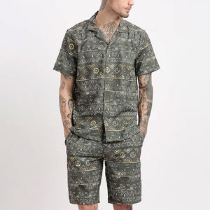 100% coton fait ensembles d'été pour hommes O cou t-shirts et shorts ensembles fabriqués au Pakistan ensembles pour hommes de haute qualité - Product Image 1