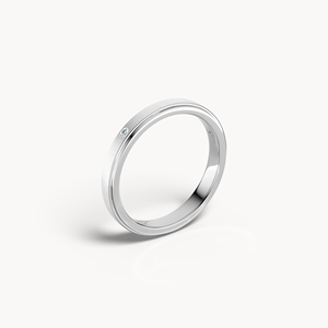 Anillo de Boda Geométrico Solitario con Baño de Rodio y Zirconia - Product Image 2