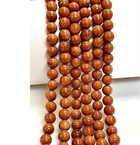 Collar de Cristal Natural, Cuentas de Piedra Dorada Roja Lisa, Joyería de Piedra Roja Pulida, Hilo Suelto de Piedras Preciosas al por Mayor para Sanación - Product Image 6