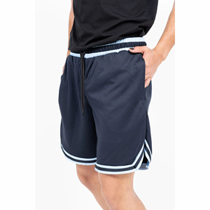Pantalones cortos de baloncesto de verano para hombre, 100% poliéster, malla atlética de doble capa, Color sólido, cierre de cintura elástica, no tejido - Product Image 6