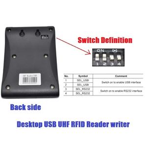 Lecteur/<span class=keywords><strong>écrivain</strong></span> RFID UHF de bureau haute performance 860-960 MHz ISO 18000-6C, longue portée 0-2 m, prend en charge la lecture/écriture, ABS durable, Windows - Product Image 5