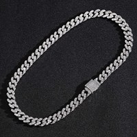 Chaîne cubaine Iced Out 12 mm en zircon cubique pour homme, style rappeur, bijoux streetwear, vente en gros directe usine
