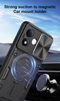Étui de protection pour objectif avec fenêtre coulissante et support magnétique pour voiture pour Xiaomi 17T/17T Pro/Redmi Note 17 Pro Max/17 Pro/17C