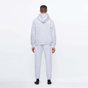 Sweat-shirt gris en polaire lourde de qualité supérieure pour homme-Ensemble sweat à capuche et jogger confortable, idéal - Product Image 2