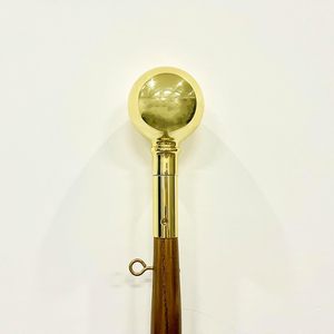 Ornement en laiton doré en forme de boule, diamètre 1 pouce, embout de mât de drapeau de style fanion pour usage intérieur ou en défilé - Product Image 2