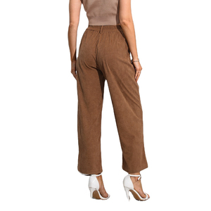 Pantalón sencillo de cintura alta de longitud completa, Pantalones rectos informales para mujer a la moda, pantalones flexibles para Invierno para mujer - Product Image 2