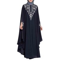 Robe Abaya Maxi Décontractée à Manches Longues pour Femme, Style Islamique Élégant, Respirante, Personnalisable, Coupe Ample, Ourlet Évasé, avec Hijab