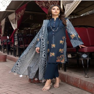 Charizma robes décontractées de haute qualité vêtements ethniques indiens et pakistanais chemise imprimée de pelouse robe Dupatta pour vêtements asiatiques - Product Image 6