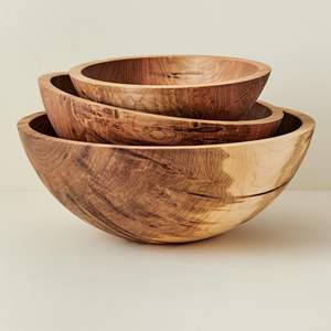 Tazón de madera sostenible, opción ecológica para hogares que viven de forma ecológica, estilo de vida responsable, materiales naturales, artículos esenciales de cocina - Product Image 1