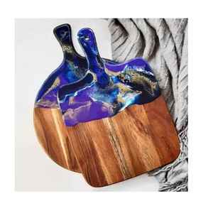 Natural Wood Kitchen Board Non-Slip Resin Art Serving and <b>Chopping</b> <b>Blocks</b> for Kitchenware at Low Price - Product Image 5