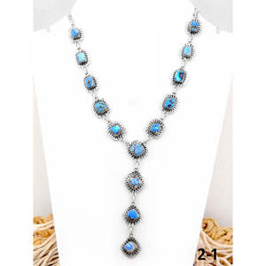 Collier artisanal Southwest Golden Hills géométrique en turquoise et argent sterling pour cadeau - Product Image 1