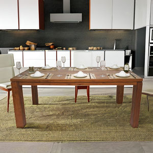 Mesa de cocina acabado liso borde vivo rico marrón hecho en Vietnam resistente a los arañazos resistente y resistente | WT505P6 - Product Image 5