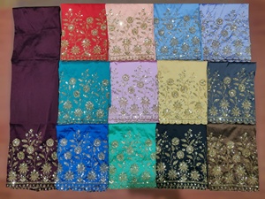 Tissu satiné de qualité supérieure à motif exclusif somalien Gorgura, broderie et travail de pierres, lourd, résistant aux taches, pour tenue de soirée - Product Image 6