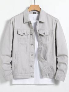 Chaqueta Vaquera para Hombre, Invierno, Casual, Reversible, Ecológica, Transpirable, Tallas Grandes, Botones, Algodón, Tejido, Oversize, OEM BD - Product Image 6