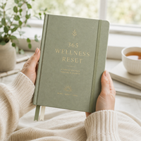 Journal de bien-être personnalisé LABON, couverture rigide vert sauge, planificateur d'autosoins, journal de gratitude, suivi de l'humeur, carnet de suivi des habitudes