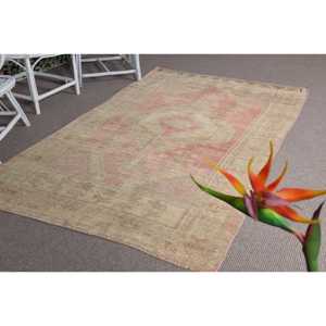 Tapis vintage 4,5 x 7,9 pieds, tapis turc persan en laine vert et rouge - Product Image 2