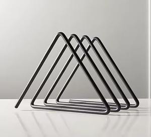 Glamorous Gold <b>Hammered</b> Napkin <b>Holder</b> Modern Triangle Shape Metal Tissue Organizer For Stylish Table Decoration - Product Image 4