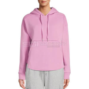 Sudadera de Algodón con Cuello Alto, Lisa, con Forro Polar y Logotipo Bordado Personalizado al por Mayor para Mujer - Product Image 2