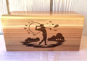 Urna Funeraria de Madera Roja para Adultos, Urna con Tema de Golf para Golfistas, Urna de Madera de Haya para Cremación de Adultos - Product Image 2