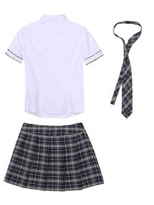 Camisa Escolar Blanca Personalizada para Niñas, Manga Corta y Cuello Fusionado, Suministro de Fábrica para Uniforme Escolar Femenino - Product Image 4