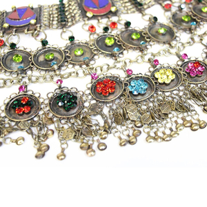 Conjunto de joyería afgana de moda de lujo para mujer, pendientes, collar, anillo, conjunto de joyería de boda para mujer, venta al por mayor, OEM - Product Image 3