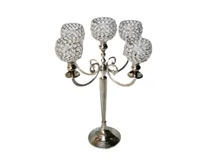 高品质结婚铝水晶5臂烛台家居装饰桌中心烛台