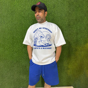 T-shirts et shorts décontractés pour homme, surdimensionnés, à séchage rapide, vêtements de rue, manches courtes, ensembles de t-shirts en coton respirant, 2 pièces, pour garçons - Product Image 1