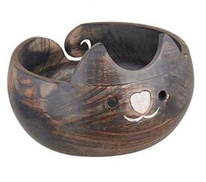 Bol de fil en bois bol à tricoter grand porte-fil au Crochet YB2203 accessoires et fournitures de crochet faits à la main organisateur 7x3" - Product Image 6