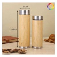 Botol Termos Vakum Stainless Steel Ramah Lingkungan dengan Pegangan dan Tutup, Flask Portabel yang Dapat Digunakan Kembali untuk Minuman Panas/Dingin