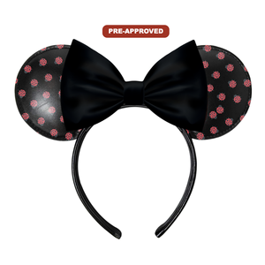 Lady Beetle Edition Concept <b>Mouse</b> Ears Headband Bowknot Design Vinyl Material Universal Fit-H.E.R. Accessories Factory Direct - Product Image 1