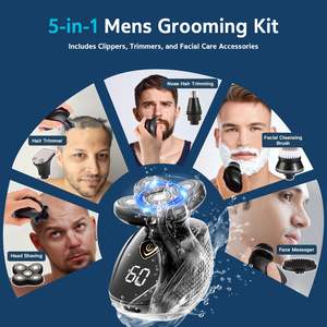 Afeitadora Eléctrica Rotativa Inalámbrica 5 en 1 para Hombre, Rasuradora de Cabeza Calva con Cabezal Flotante, Impermeable, Recargable en Húmedo/Seco con LED para Uso Corporal - Product Image 5