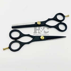 กรรไกรตัดผมสแตนเลสแบบใหม่มีใบมีดตรงอุปกรณ์เสริมความงามพร้อมที่จับยาง - Product Image 5